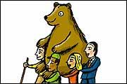 People and bear (Robert Neubecker)