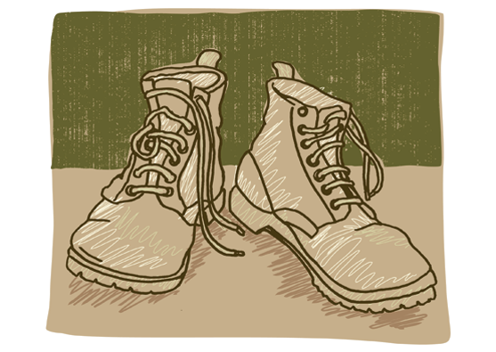 drawing of boots (KidNamaste/iStockphoto)