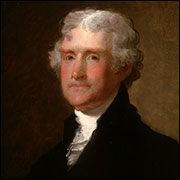 Thomas Jefferson. Portrait by Gilbert Stuart.
