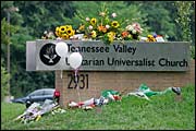 The church sign of the Tennessee Valley UU Church in Knoxville. (AP Photo/Wade Payne)